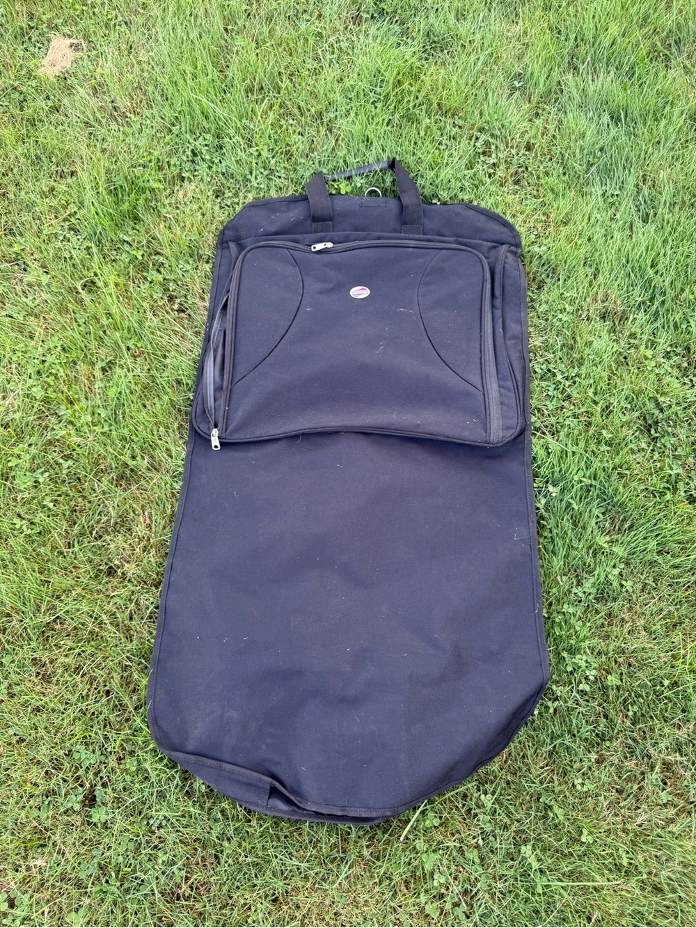 American Tourister Black Folding Garment Bag Travel Suit Dress Carrier